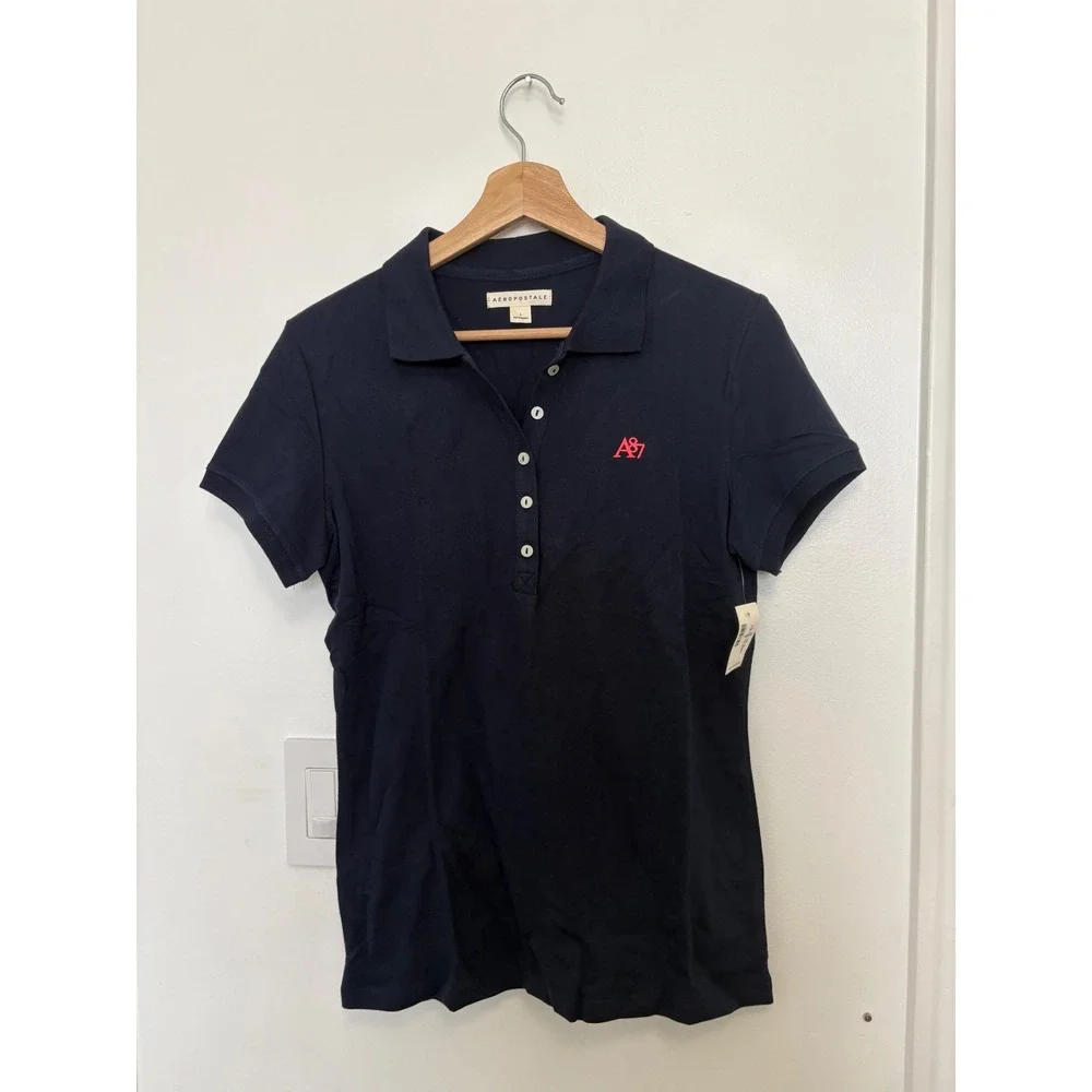 Aeropostale A87 Piqué Polo – Navy – Large – NWT - Picture 2 of 5